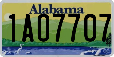 AL license plate 1AO7707