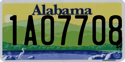 AL license plate 1AO7708