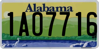 AL license plate 1AO7716