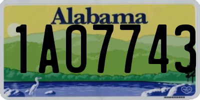 AL license plate 1AO7743