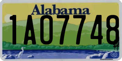 AL license plate 1AO7748