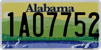 AL license plate 1AO7752