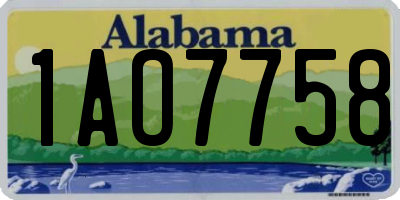 AL license plate 1AO7758