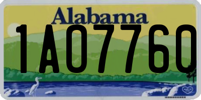 AL license plate 1AO7760