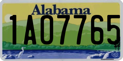 AL license plate 1AO7765