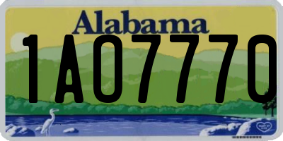 AL license plate 1AO7770