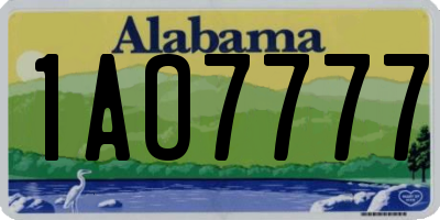 AL license plate 1AO7777