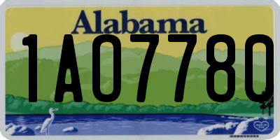 AL license plate 1AO7780