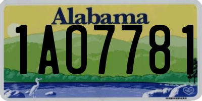 AL license plate 1AO7781