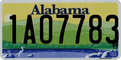AL license plate 1AO7783