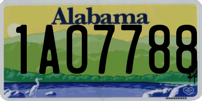 AL license plate 1AO7788