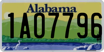 AL license plate 1AO7796