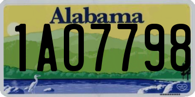 AL license plate 1AO7798