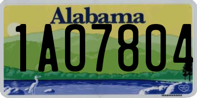 AL license plate 1AO7804