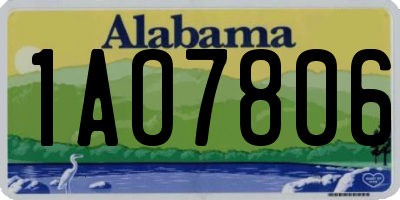 AL license plate 1AO7806