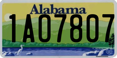AL license plate 1AO7807