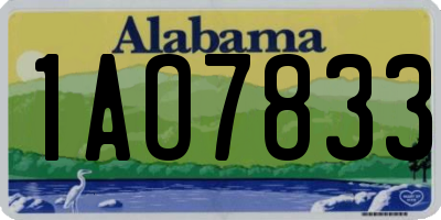 AL license plate 1AO7833