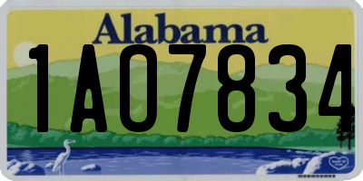AL license plate 1AO7834