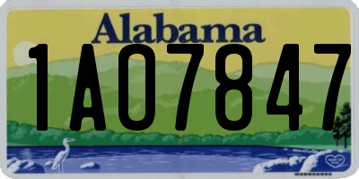 AL license plate 1AO7847