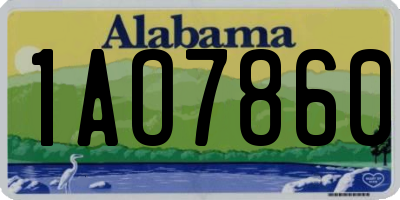 AL license plate 1AO7860