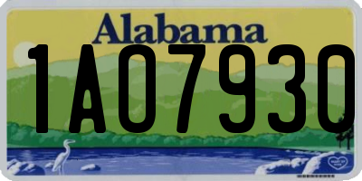 AL license plate 1AO7930