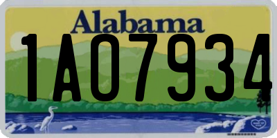 AL license plate 1AO7934