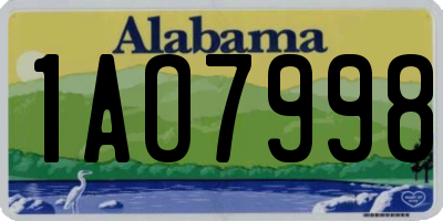 AL license plate 1AO7998
