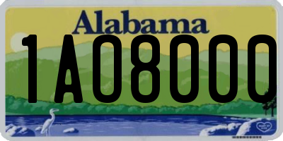 AL license plate 1AO8000