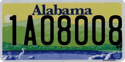 AL license plate 1AO8008