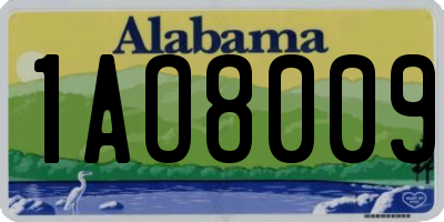 AL license plate 1AO8009