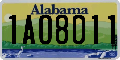 AL license plate 1AO8011
