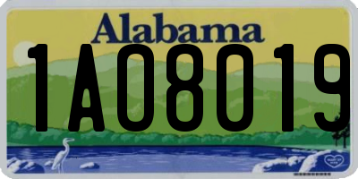 AL license plate 1AO8019