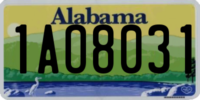 AL license plate 1AO8031