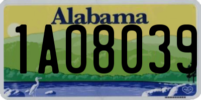 AL license plate 1AO8039