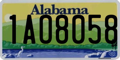 AL license plate 1AO8058