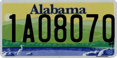 AL license plate 1AO8070