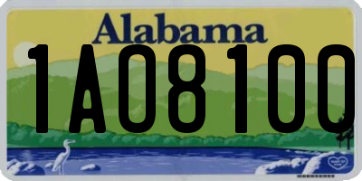 AL license plate 1AO8100
