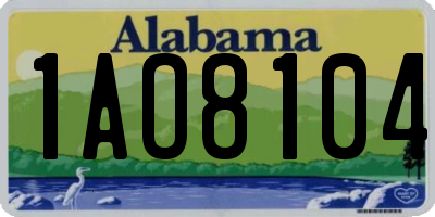 AL license plate 1AO8104