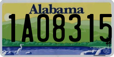 AL license plate 1AO8315