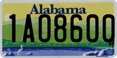 AL license plate 1AO8600