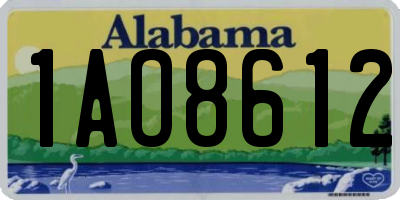 AL license plate 1AO8612