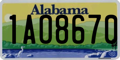 AL license plate 1AO8670