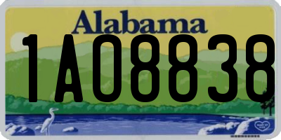 AL license plate 1AO8838