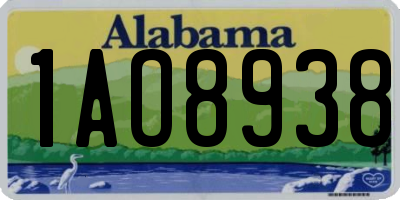 AL license plate 1AO8938