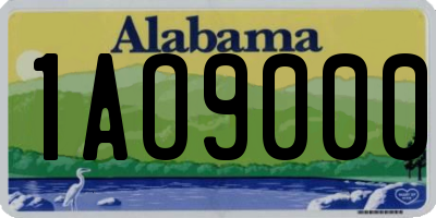 AL license plate 1AO9000