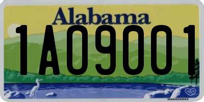 AL license plate 1AO9001