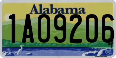 AL license plate 1AO9206