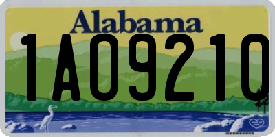 AL license plate 1AO9210