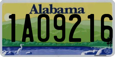 AL license plate 1AO9216