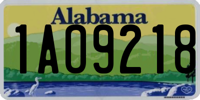 AL license plate 1AO9218